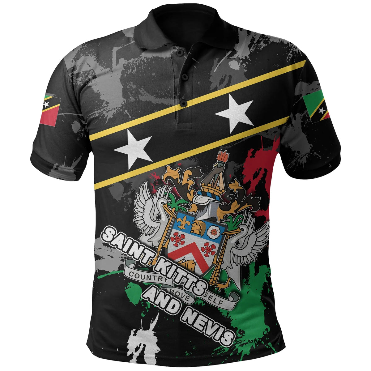 Saint Kitts and Nevis Polo Shirt Special Style With Stars RLT6 - Wonder Print Shop