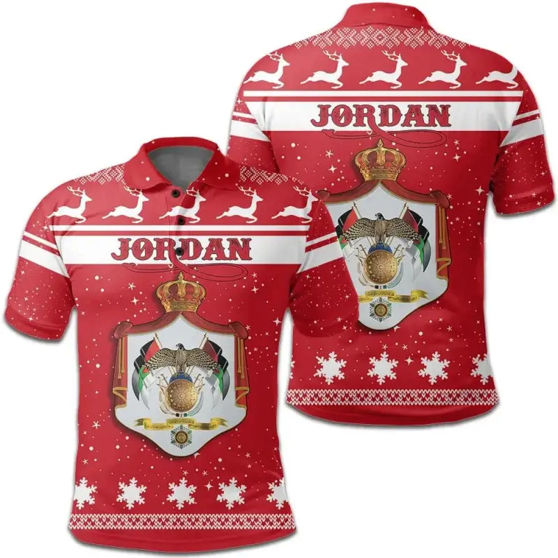 Christmas Jordan Polo Shirt Coat Of Arms RLT8 - Wonder Print Shop