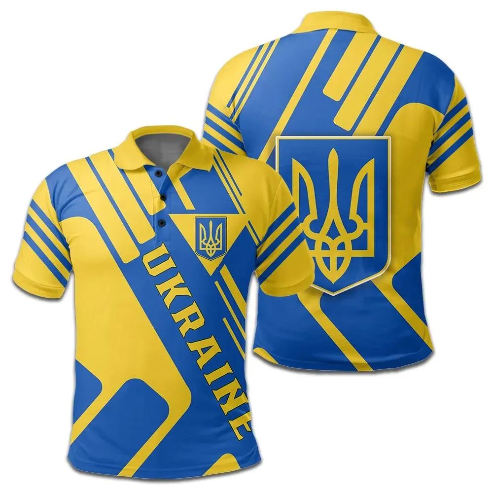 Ukraine Polo Shirt Coat Of Arms Rockie RLT7 - Wonder Print Shop