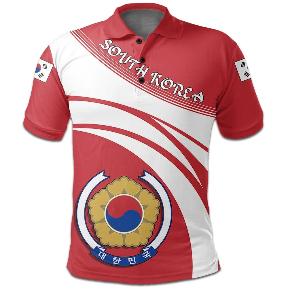South Korea Polo Shirt Coat Of Arms Cricket Style RLT8 - Wonder Print Shop