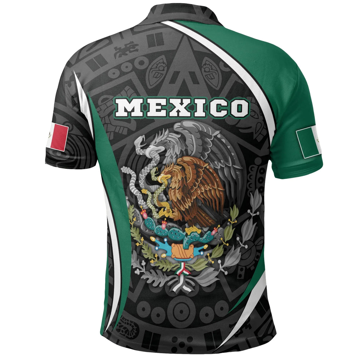 Mexico Polo Shirt Mexican Spirit Aztec RLT13 - Wonder Print Shop