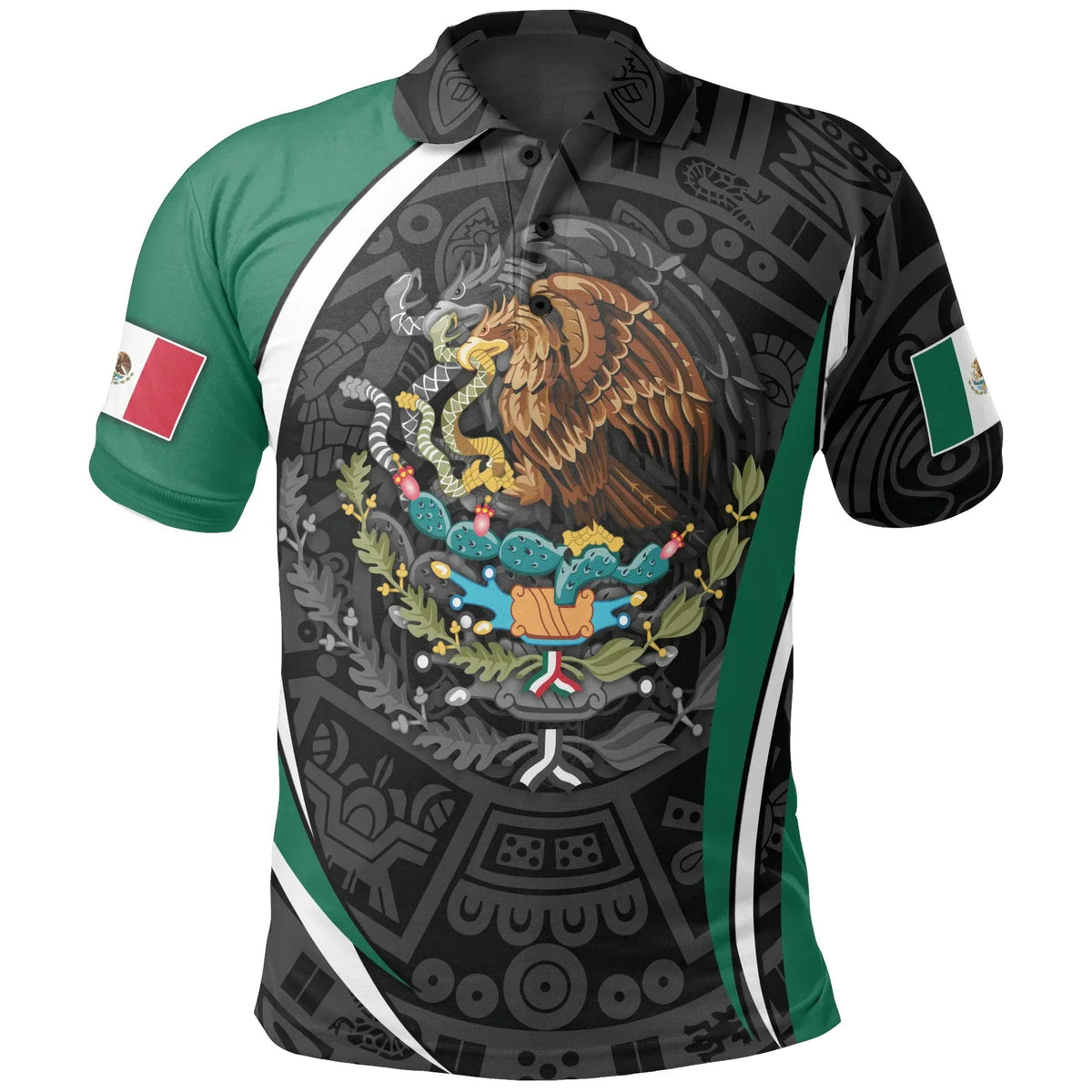 Mexico Polo Shirt Mexican Spirit Aztec RLT13 - Wonder Print Shop