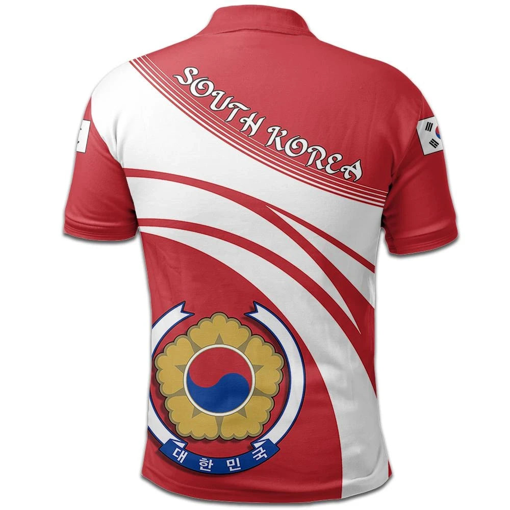 South Korea Polo Shirt Coat Of Arms Cricket Style RLT8 - Wonder Print Shop