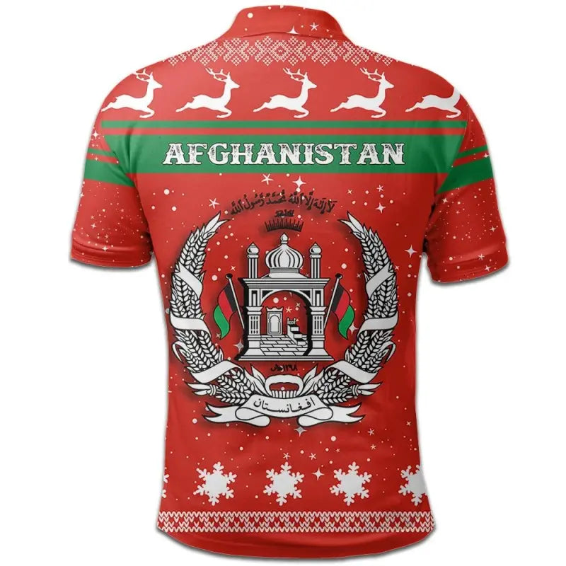 Christmas Afghanistan Polo Shirt Coat Of Arms RLT8 - Wonder Print Shop