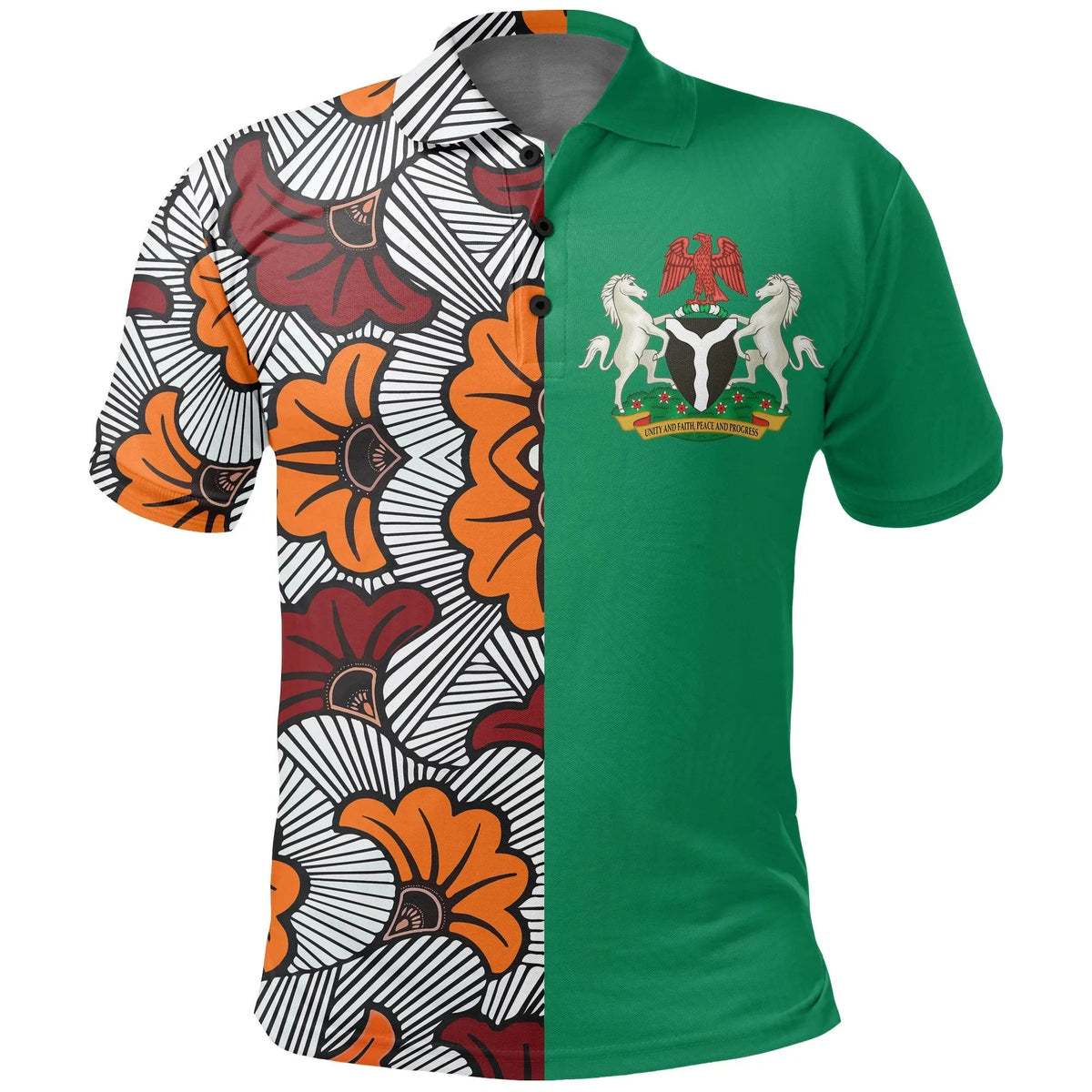 Nigeria Polo Shirt Ankara Pattern RLT8 - Wonder Print Shop