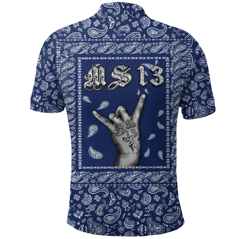 Polo Shirt Blue Bandana RLT8 - Wonder Print Shop