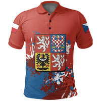 Czech Republic Coat Ofrms Polo Shirt Spaint Style RLT13 - Wonder Print Shop