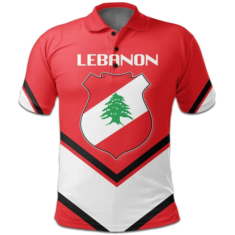 Lebanon Coat Of Arms Polo Lucian Style RLT6 - Wonder Print Shop