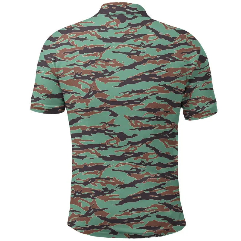 Army Guyana Tiger Stripe Camouflage Seamless Polo Shirt RLT8 - Wonder Print Shop