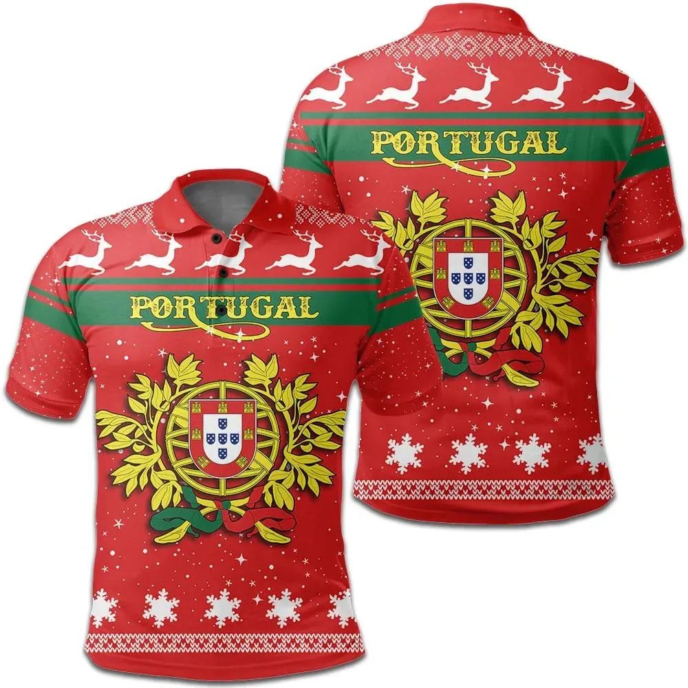 Christmas Portugal Polo Shirt Coat Of Arms RLT7 - Wonder Print Shop