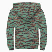 Army Guyana Tiger Stripe Camouflage Seamless Sherpa Hoodie RLT8 - Wonder Print Shop