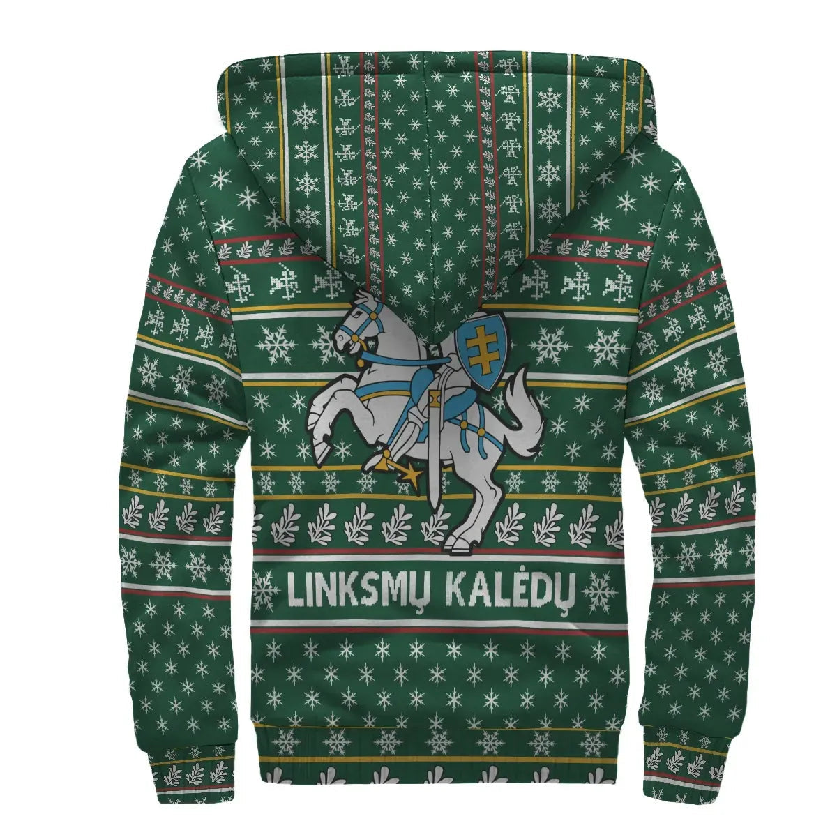Lithuania Christmas Sherpa Hoodie - Green RLT6 - Wonder Print Shop