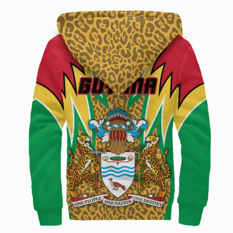 Guyana Sherpa Hoodie Jaguars Coat of Arms RLT8 - Wonder Print Shop