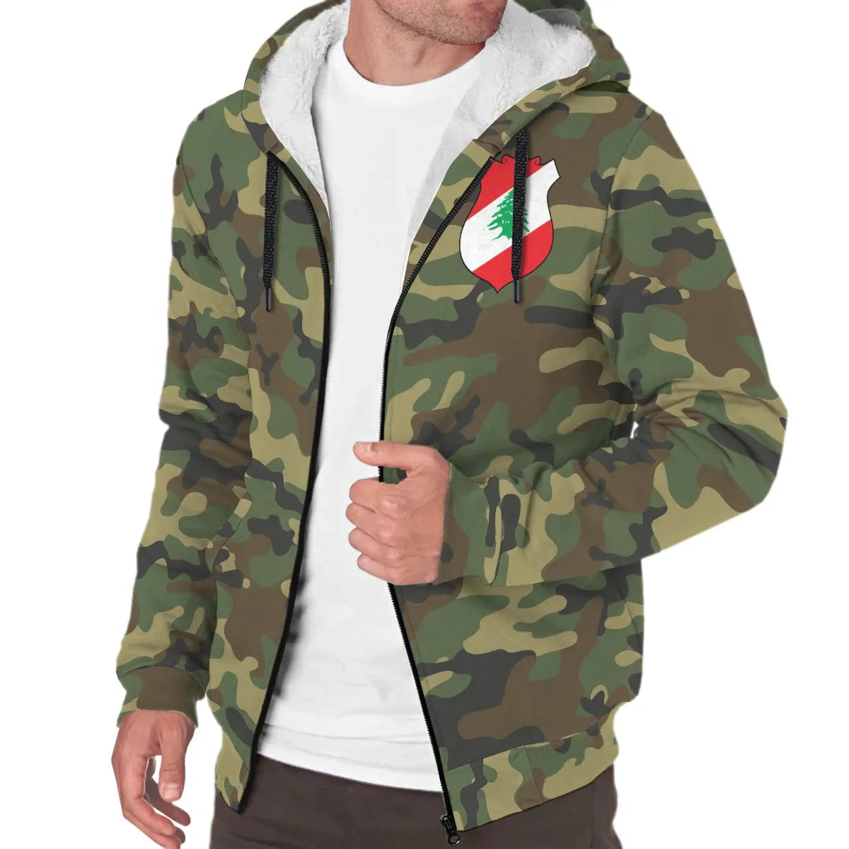 Lebanon Sherpa Hoodie Camo Women's/Men's RLT6 - Wonder Print Shop