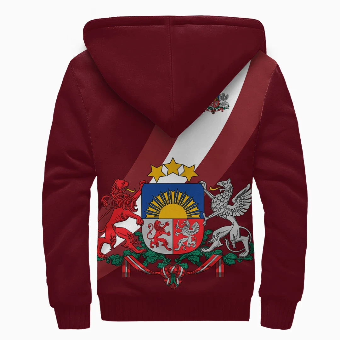 Latvia Special Flag Sherpa Hoodie RLT6 - Wonder Print Shop