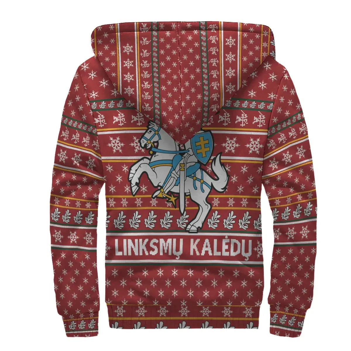 Lithuania Christmas Sherpa Hoodie - Red RLT6 - Wonder Print Shop