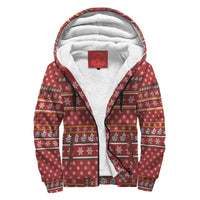 Lithuania Christmas Sherpa Hoodie - Red RLT6 - Wonder Print Shop