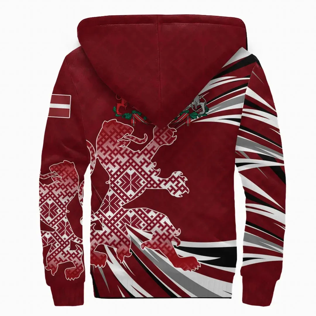 Latvia - The Latvian Lion Sherpa Hoodie RLT6 - Wonder Print Shop