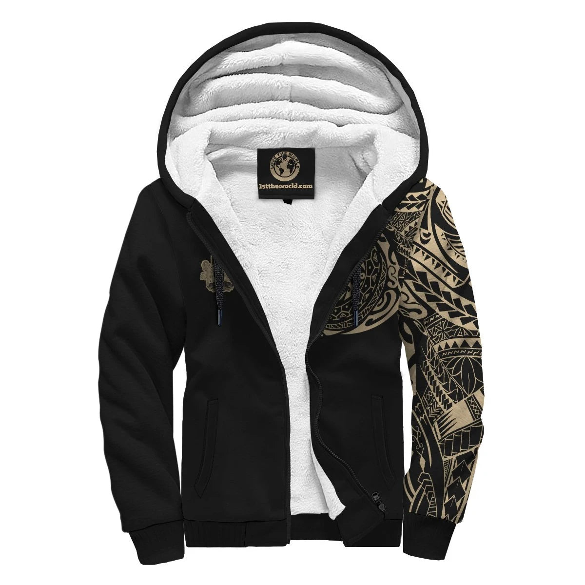 Nigeria Sherpa Hoodie Tattoo Style RLT8 - Wonder Print Shop