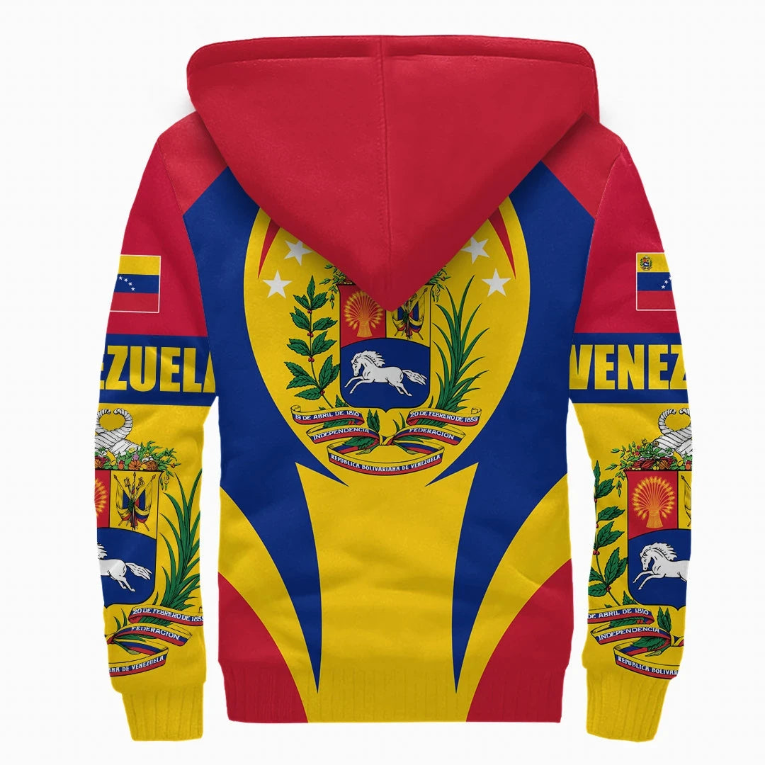 Venezuela Sherpa Hoodie Action Flag RLT7 - Wonder Print Shop