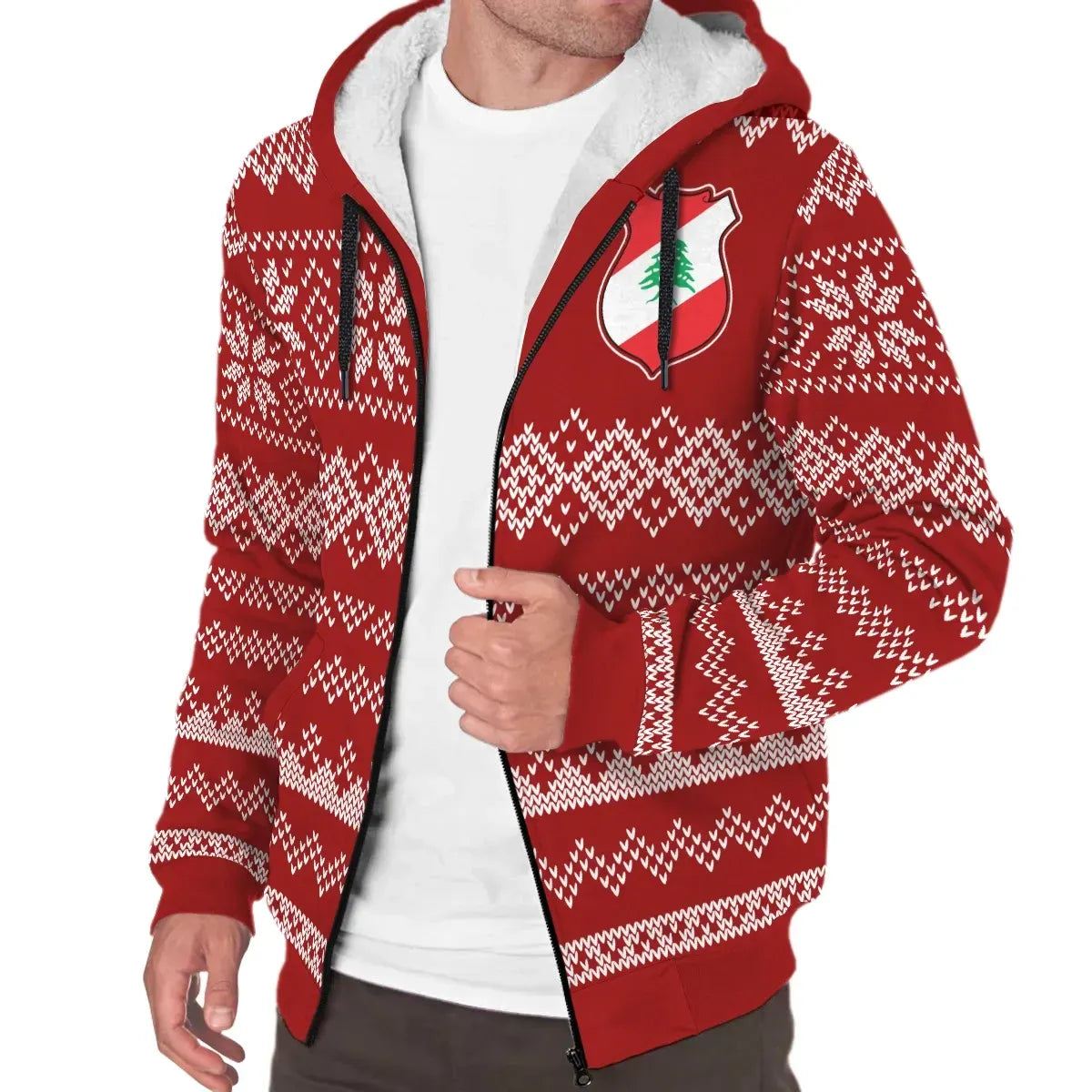 Lebanon Christmas Sherpa Hoodie Women's/Men's RLT6 - Wonder Print Shop