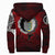 Viking Sherpa Hoodie - Denmark Raven of Odin and Symbol Viking on Blood Background RLT13 - Wonder Print Shop