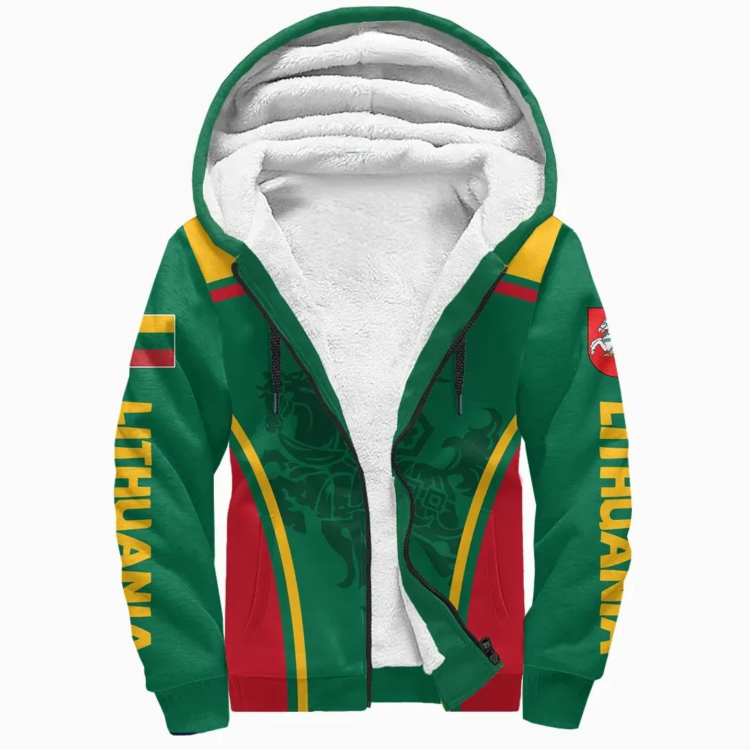 Lithuania Sherpa Hoodie Active Warrior RLT6 - Wonder Print Shop