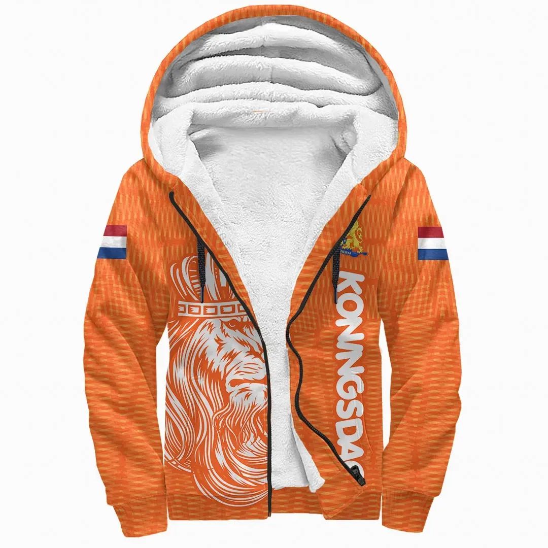Netherlands Sherpa Hoodie Koningsdag Day RLT7 - Wonder Print Shop