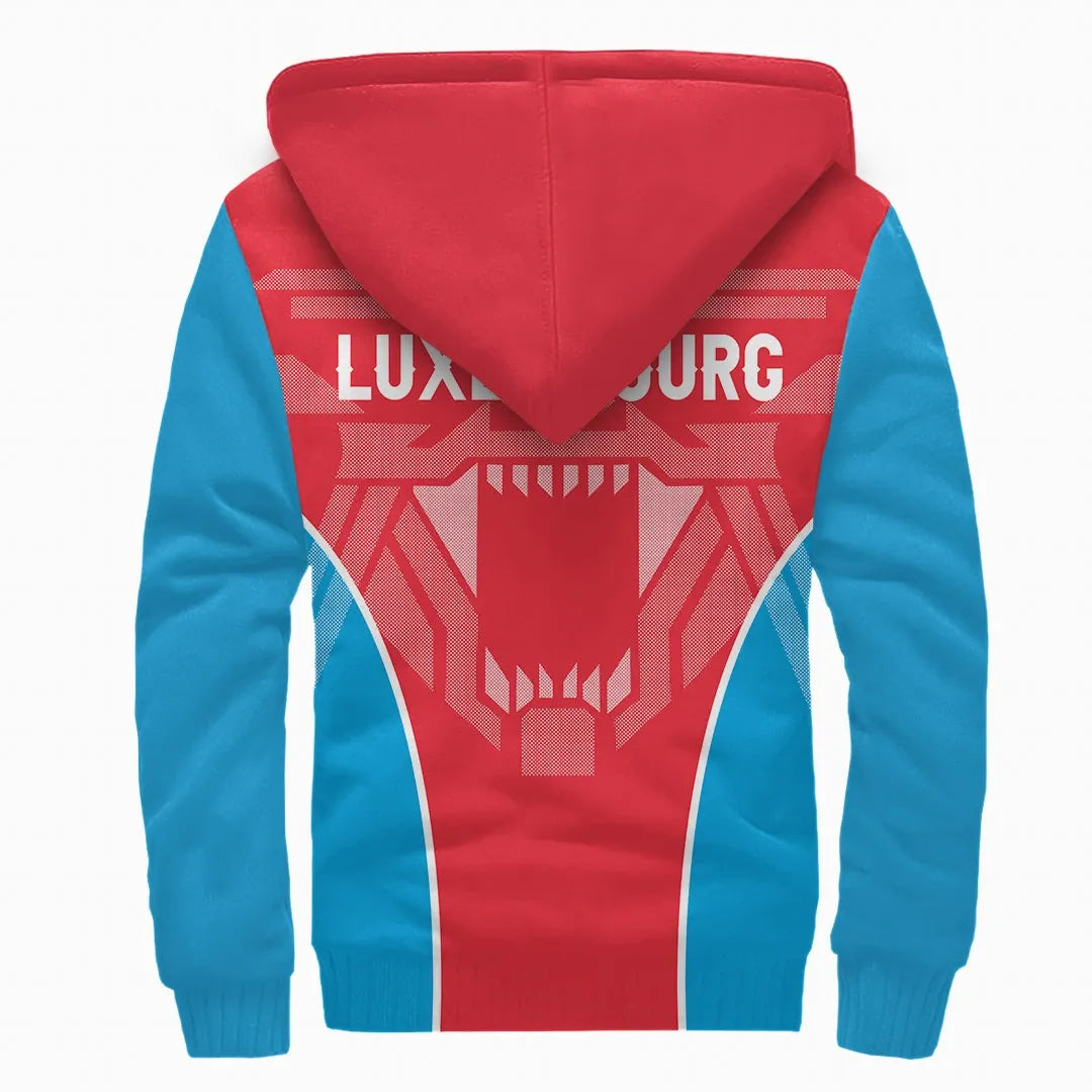 Luxembourg Sherpa Hoodie Strong Lion RLT6 - Wonder Print Shop