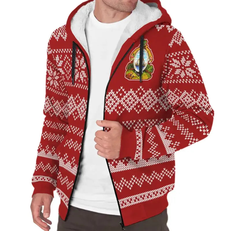 Honduras Christmas Sherpa Hoodie Womens/Mens RLT8 - Wonder Print Shop