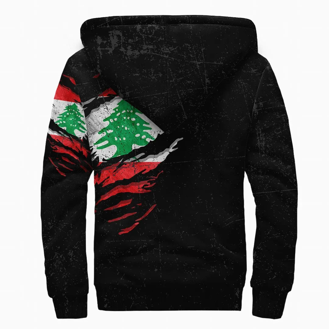 Lebanon In Me Sherpa Hoodie - Special Grunge Style RLT6 - Wonder Print Shop