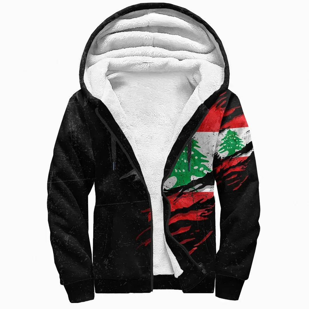 Lebanon In Me Sherpa Hoodie - Special Grunge Style RLT6 - Wonder Print Shop