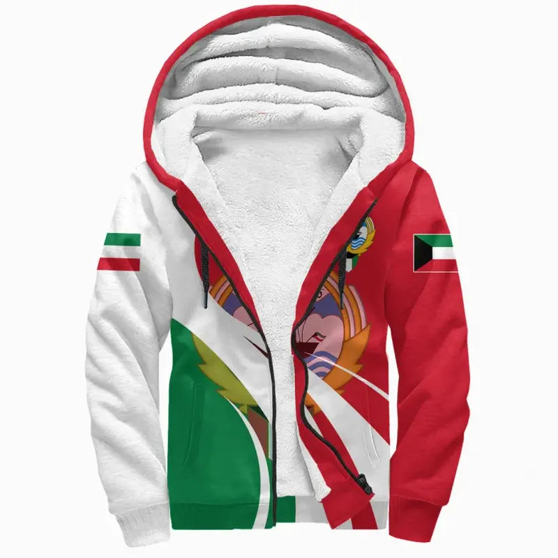 Kuwait Sherpa Hoodie Flag Original Basic RLT8 - Wonder Print Shop