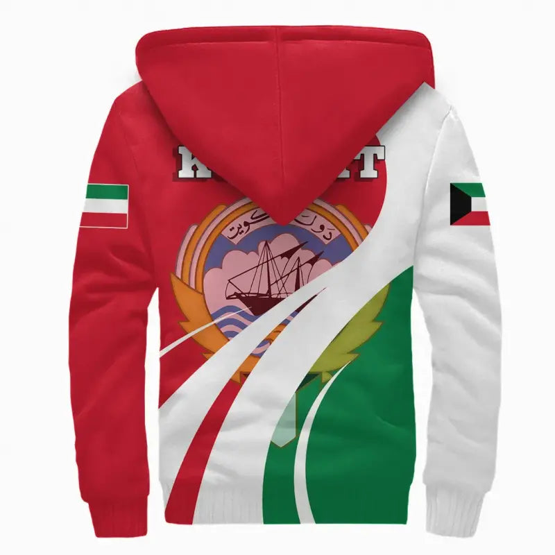 Kuwait Sherpa Hoodie Flag Original Basic RLT8 - Wonder Print Shop