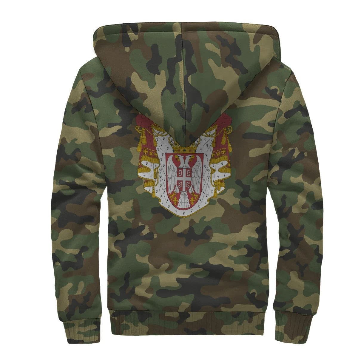Serbia Sherpa Hoodie Camo Women's/Men's RLT7 - Wonder Print Shop