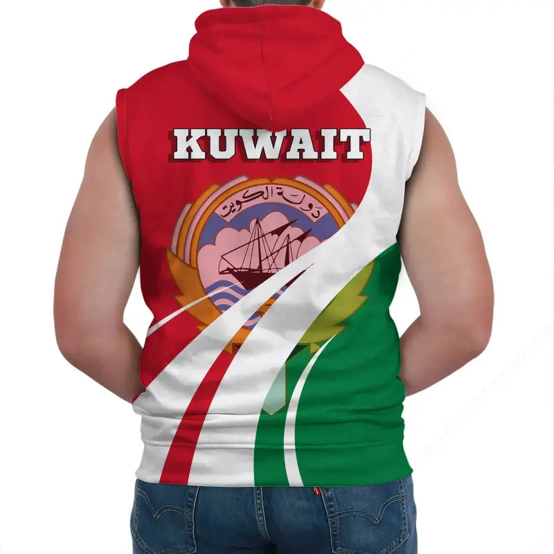 Kuwait Sleeveless Hoodie Flag Original Basic RLT8 - Wonder Print Shop