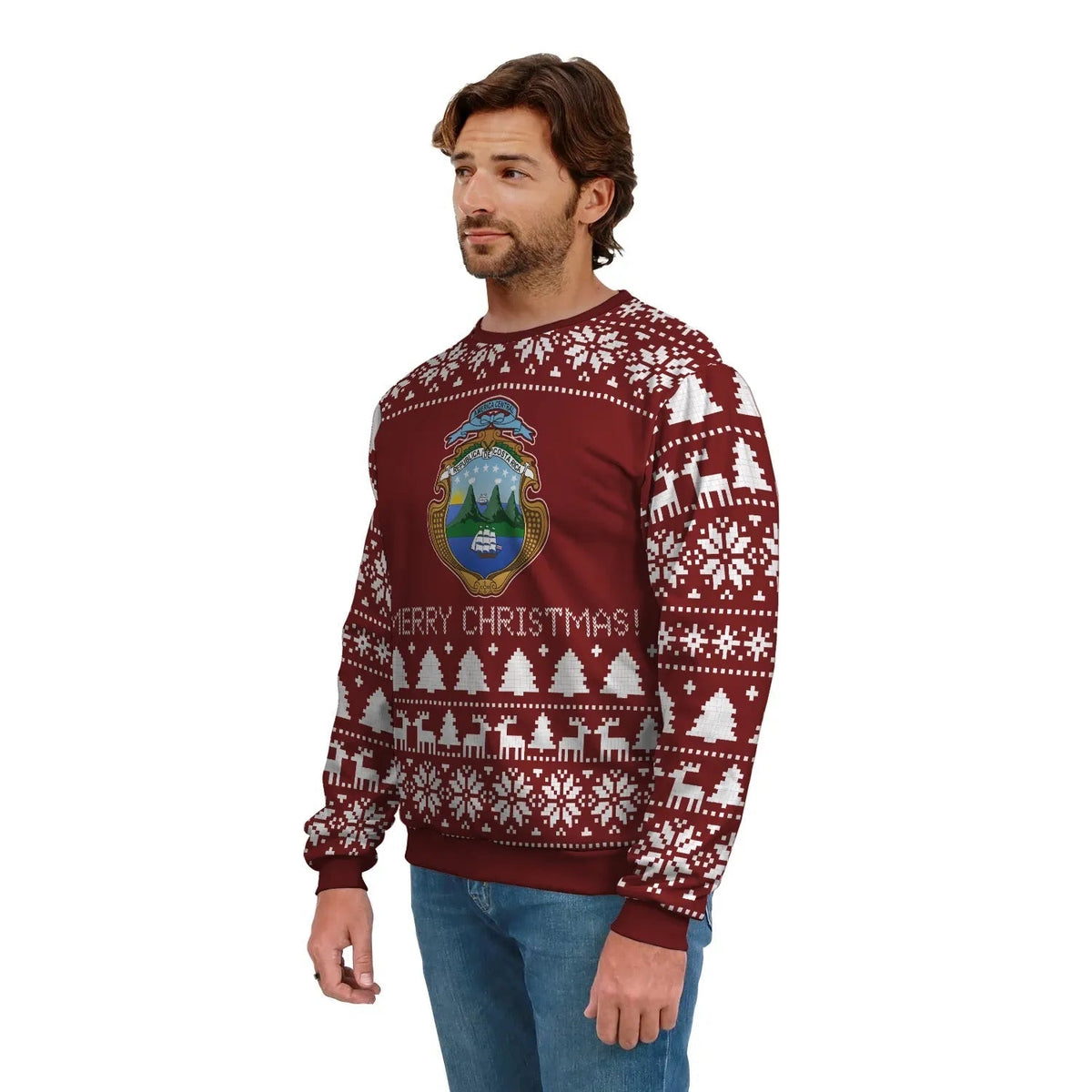 Costa Rica Sweatshirts Xmas RLT13 - Wonder Print Shop