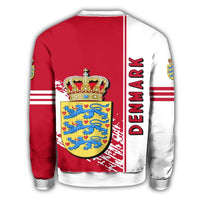 Denmark Coat Of Arms Sweatshirt Quarter Style RLT13 - Wonder Print Shop