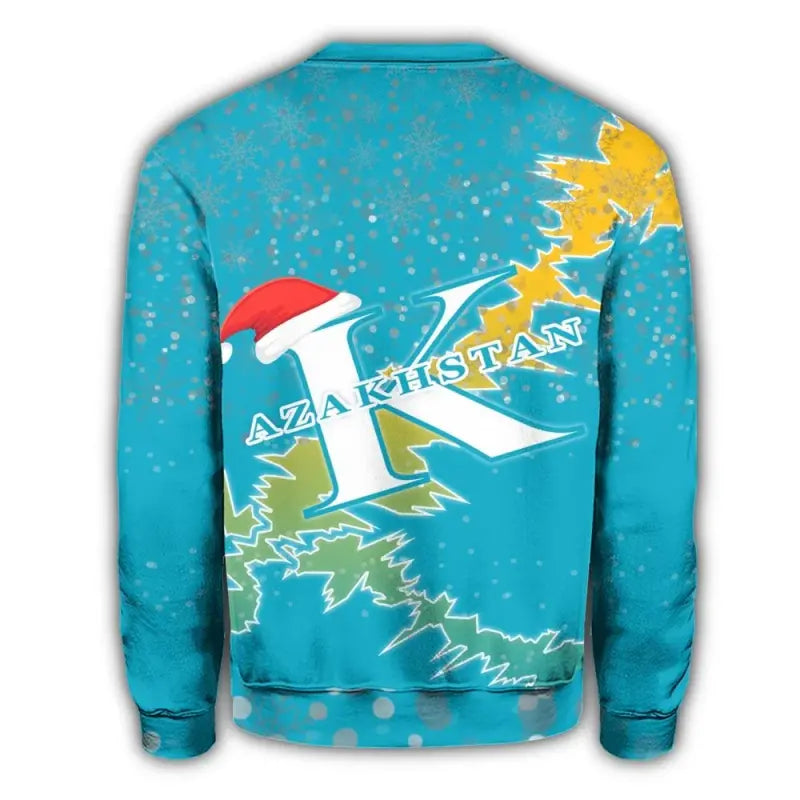Kazakhstan Christmas Coat Of Arms Sweatshirt X Style RLT8 - Wonder Print Shop