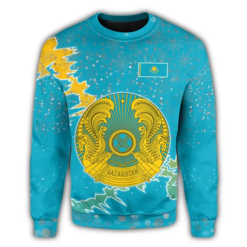 Kazakhstan Christmas Coat Of Arms Sweatshirt X Style RLT8 - Wonder Print Shop