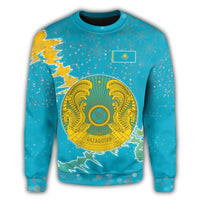 Kazakhstan Christmas Coat Of Arms Sweatshirt X Style RLT8 - Wonder Print Shop