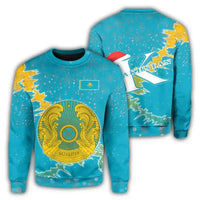 Kazakhstan Christmas Coat Of Arms Sweatshirt X Style RLT8 - Wonder Print Shop