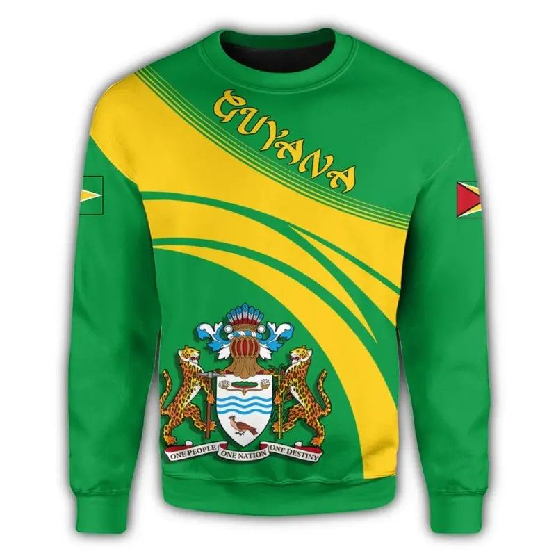Guyana Coat of Arms Sweatshirt Cricket Style RLT8 - Wonder Print Shop