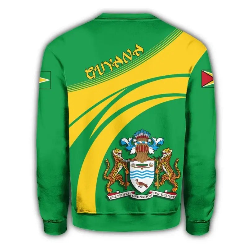 Guyana Coat of Arms Sweatshirt Cricket Style RLT8 - Wonder Print Shop