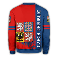 Czech Republic Coat Ofrms Sweatshirt Quarter Style RLT13 - Wonder Print Shop
