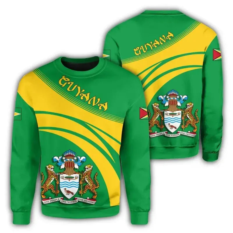 Guyana Coat of Arms Sweatshirt Cricket Style RLT8 - Wonder Print Shop