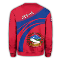 Nepal Coat Of Arms Sweatshirt Cricket Style RLT7 - Wonder Print Shop