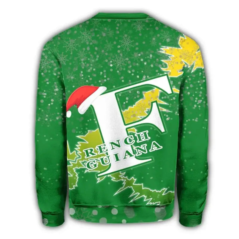 French Guiana Christmas Coat Of Arms Sweatshirt X Style RLT8 - Wonder Print Shop