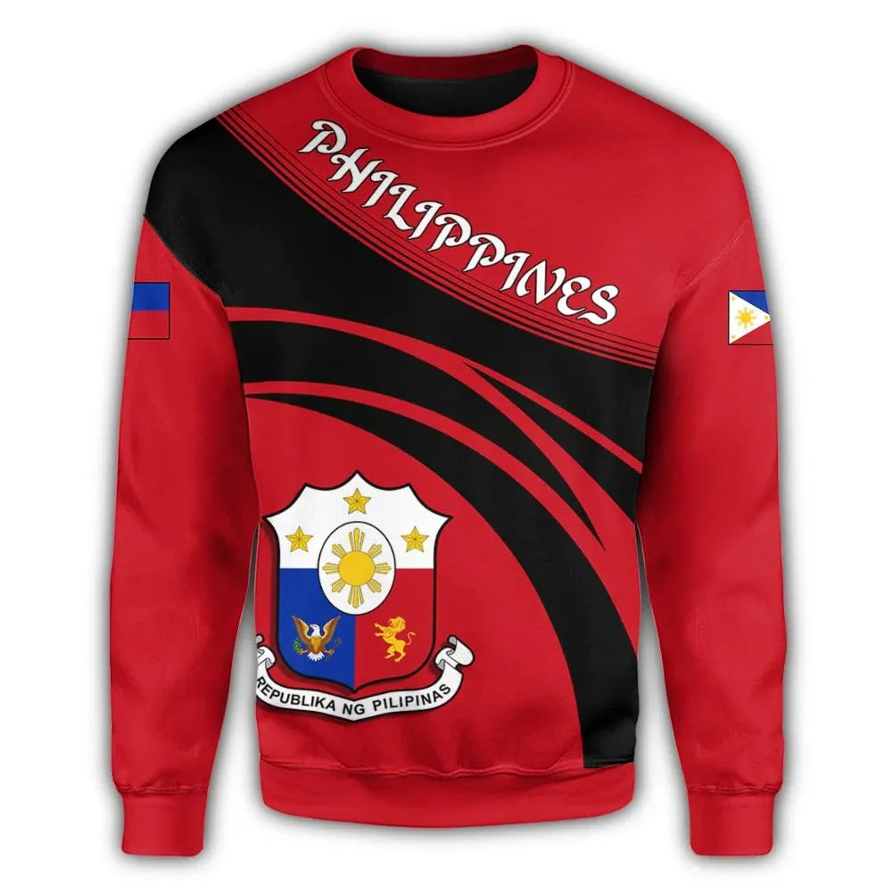 Philippines Coat Of Arms Sweatshirt Cricket Style RLT6 - Wonder Print Shop