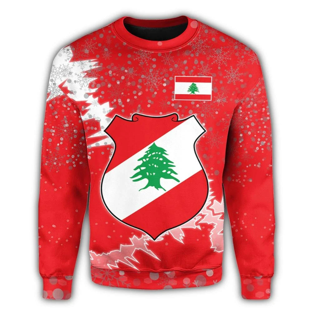 Lebanon Christmas Coat Of Arms Sweatshirt X Style8 RLT6 - Wonder Print Shop